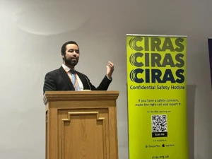 Someone speaking on a podium